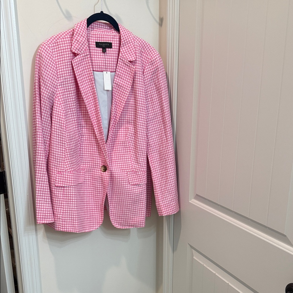 Talbots Pink Gingham Blazer